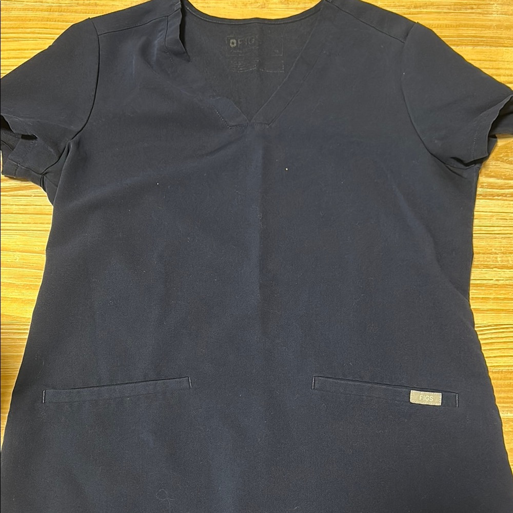 Figs Technical Collection Navy Blue Scrub Top